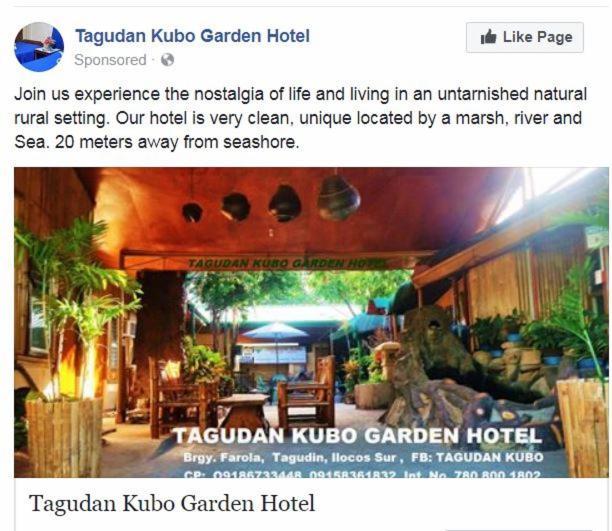 Tagudan Kubo Garden Hotel Tagudin Exterior foto